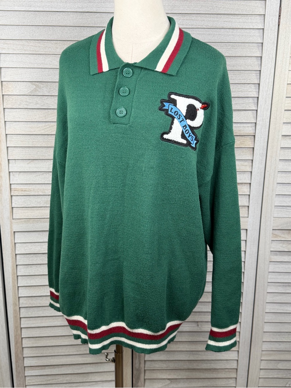 BOX LUNCH Disney Peter Pan Lost Boys Collared Letterman Sweater-Medium